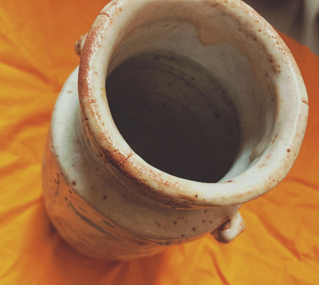 【値下げ】 奥磯太覚 志野 花入 【未使用】【真作保証】