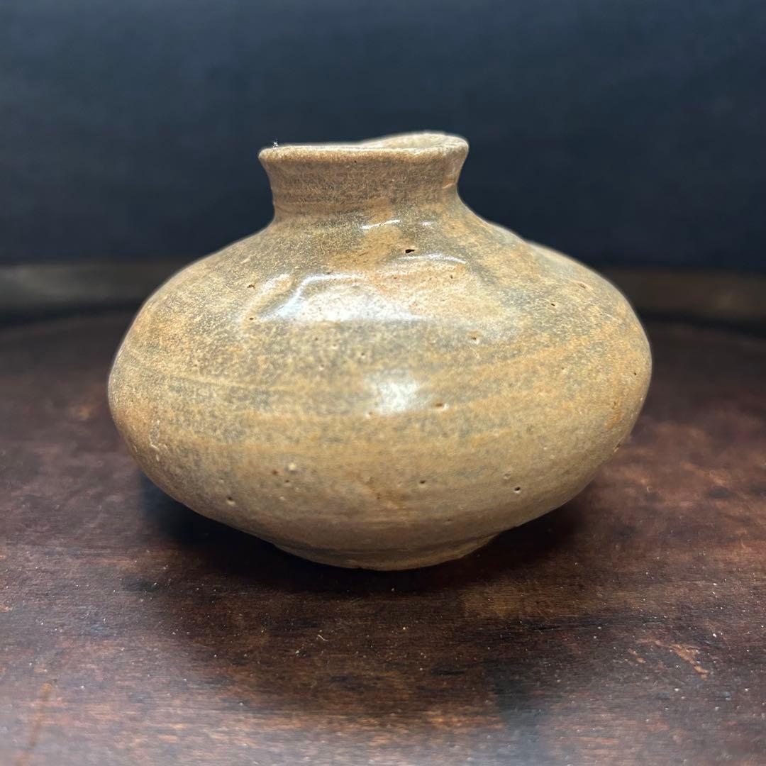 コレクター所蔵　李朝初期頃　刷毛目小徳利　本物保証