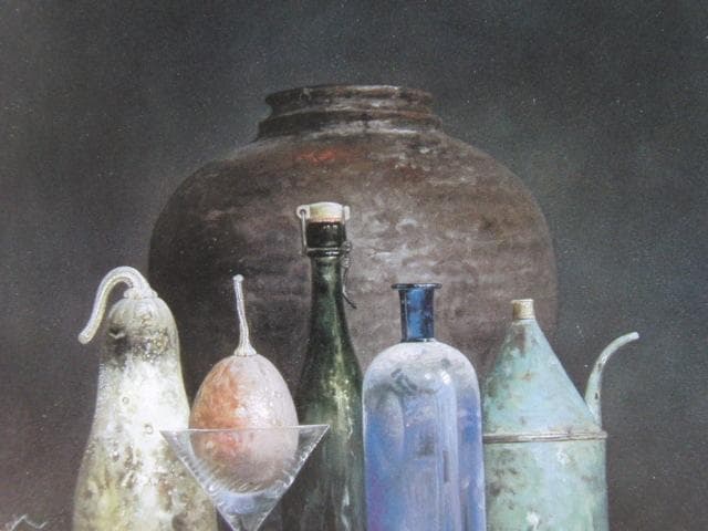 桜田晴義、【ボデゴン】、希少な額装用画集画、新品高級額 額装付、状態良好