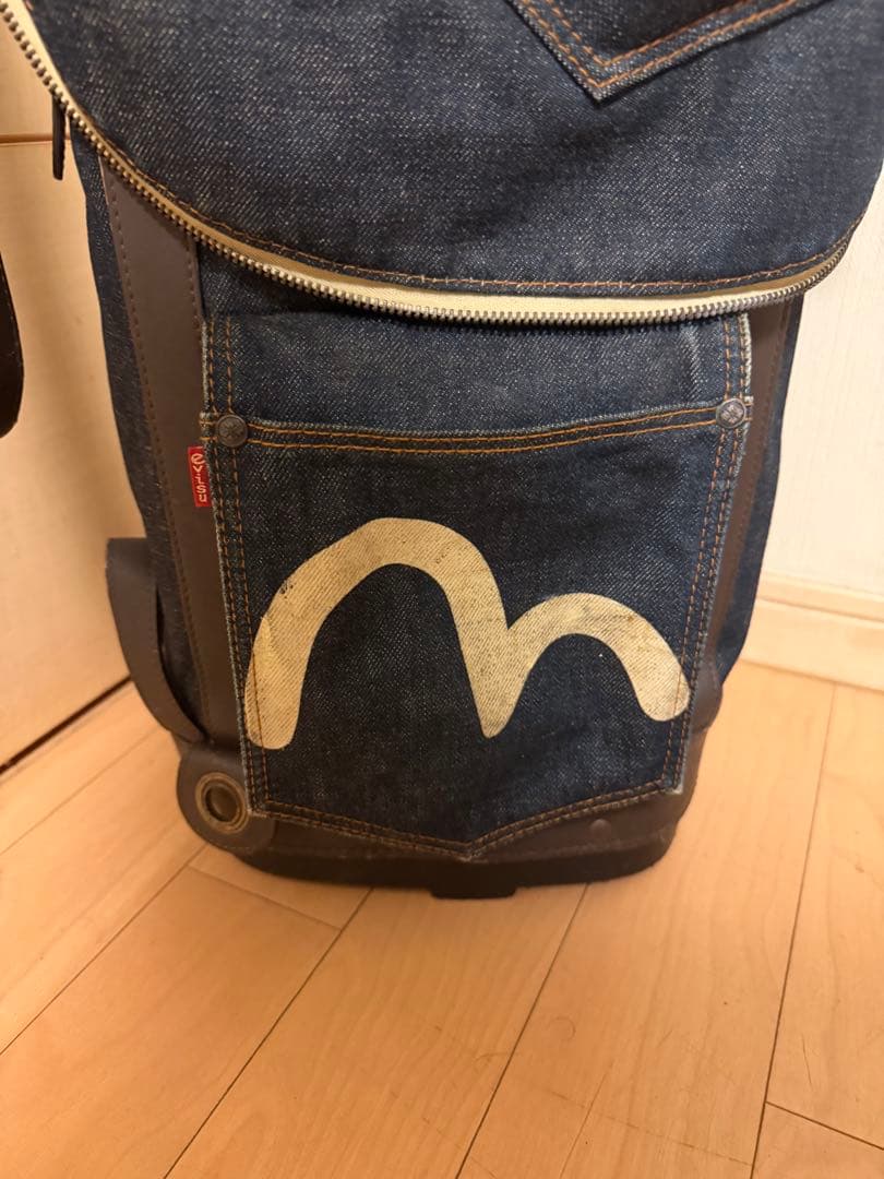 【希少品】エヴィス（EVISU）フード一体型キャディバッグ・デニム生地