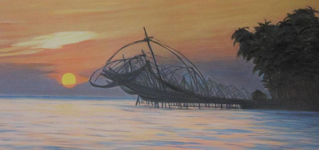 井上俊郎、【チャイニーズ・ネット（南インド）】、希少な額装用画集より