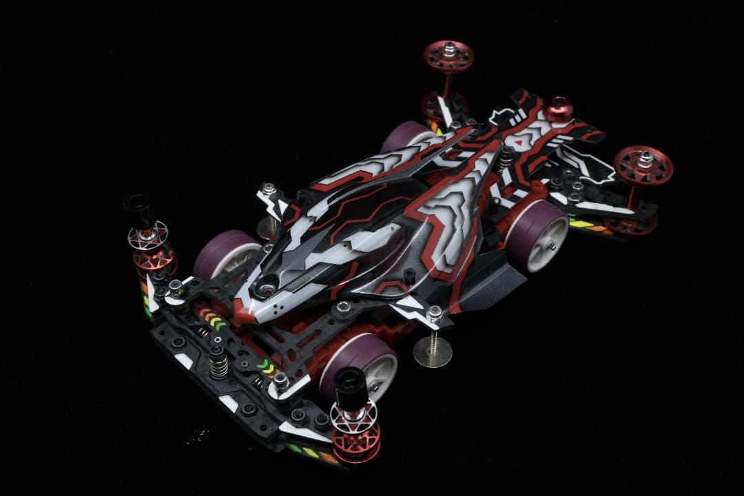 ミニ四駆 MSフレキ 完成品　Type-F x デュアルリッジ　赤機甲