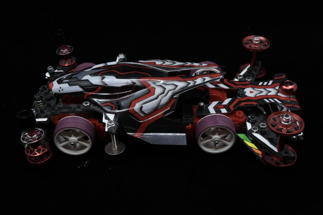 ミニ四駆 MSフレキ 完成品　Type-F x デュアルリッジ　赤機甲