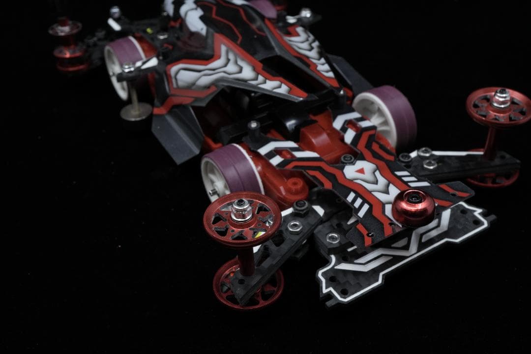 ミニ四駆 MSフレキ 完成品　Type-F x デュアルリッジ　赤機甲