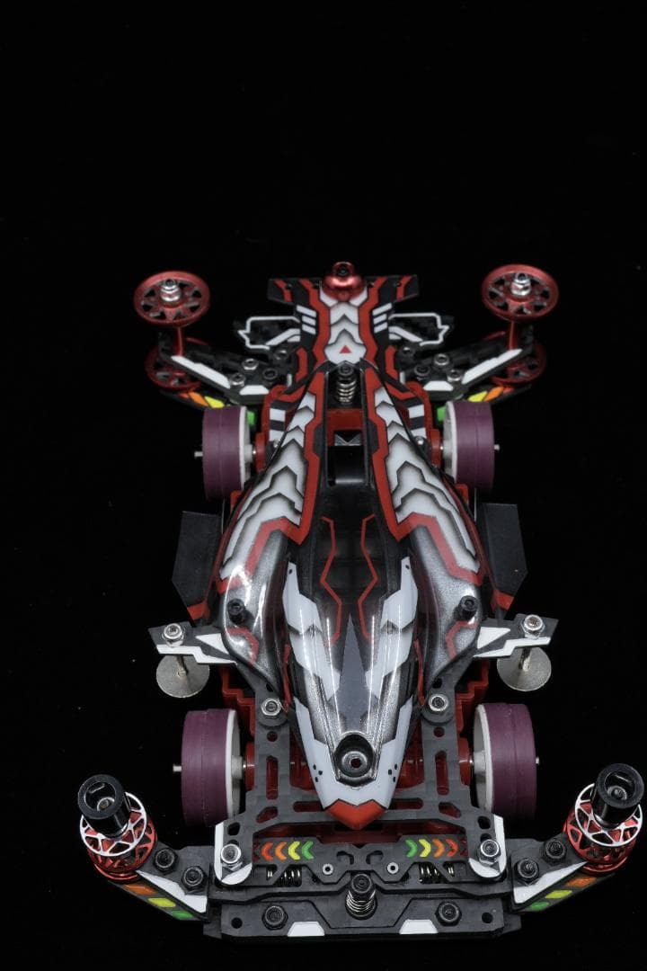 ミニ四駆 MSフレキ 完成品　Type-F x デュアルリッジ　赤機甲