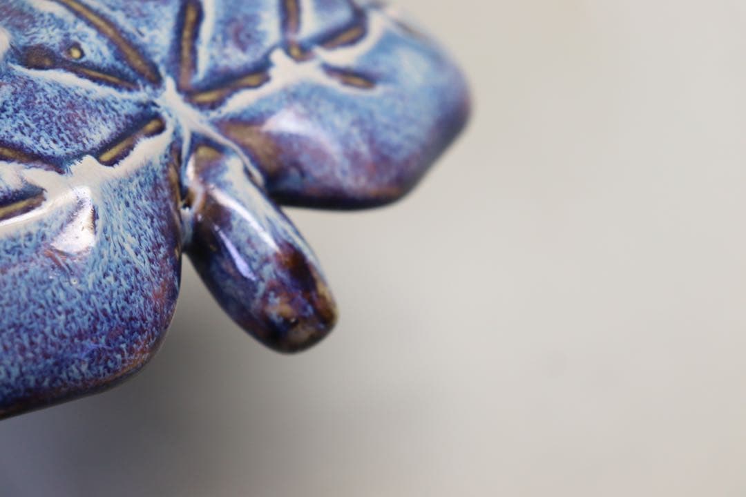 1023　鈞釉葉型皿　木箱入　送料込み1023