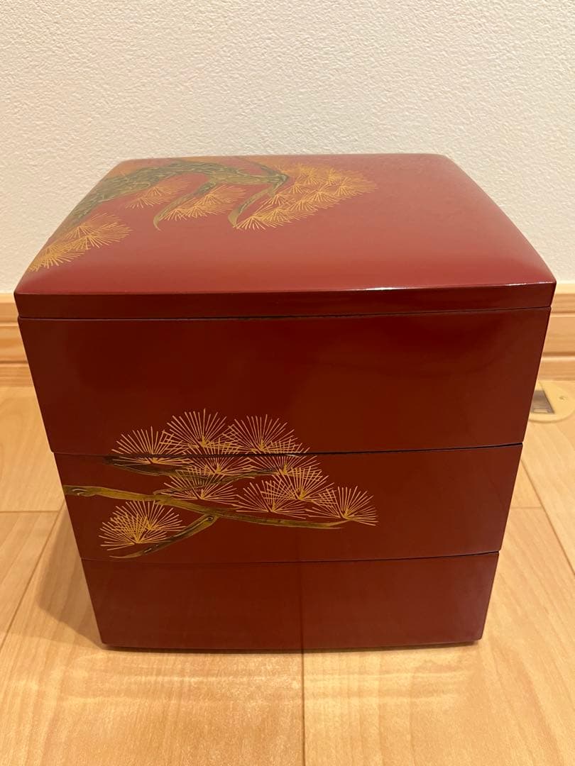 洗朱本輪島型　重箱 屠蘇機　老松