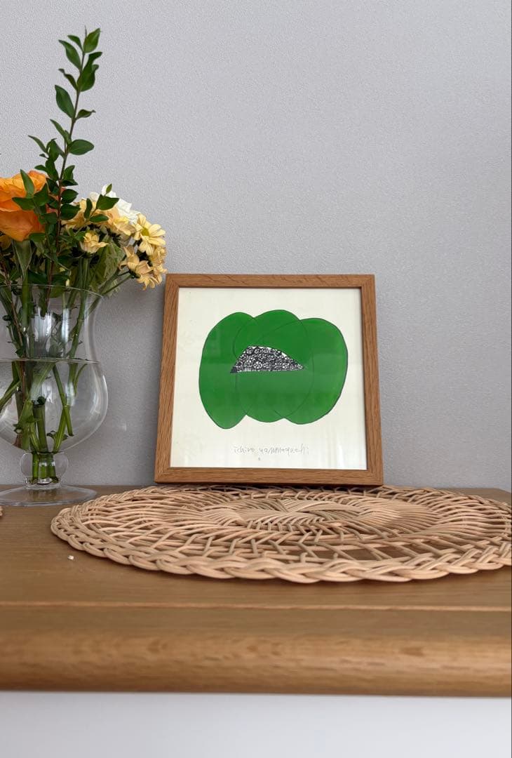 2/1(日)迄sale♡2,200円オフ グリーン花♡ 山口一郎　原画　絵