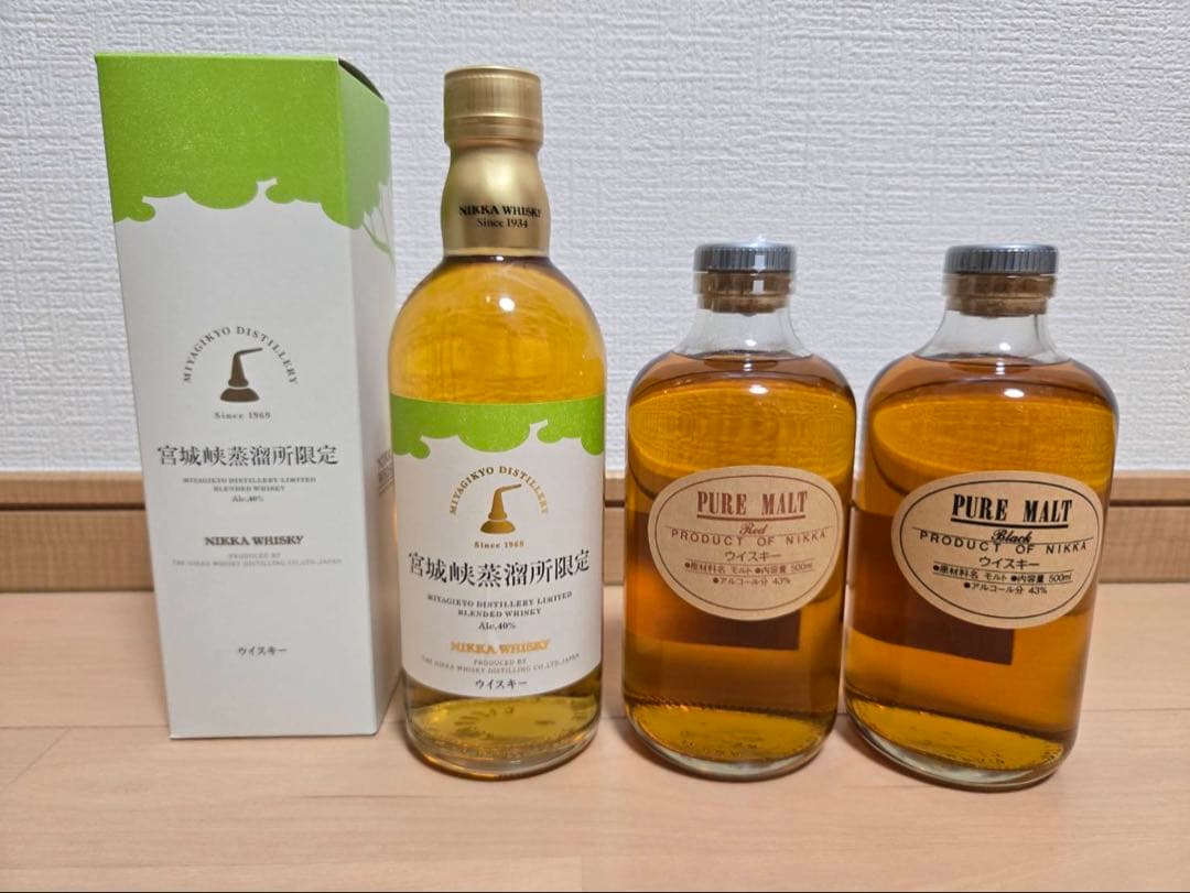 ニッカウイスキー 宮城峡蒸留所限定　ピュアモルト　ブラック　レッド