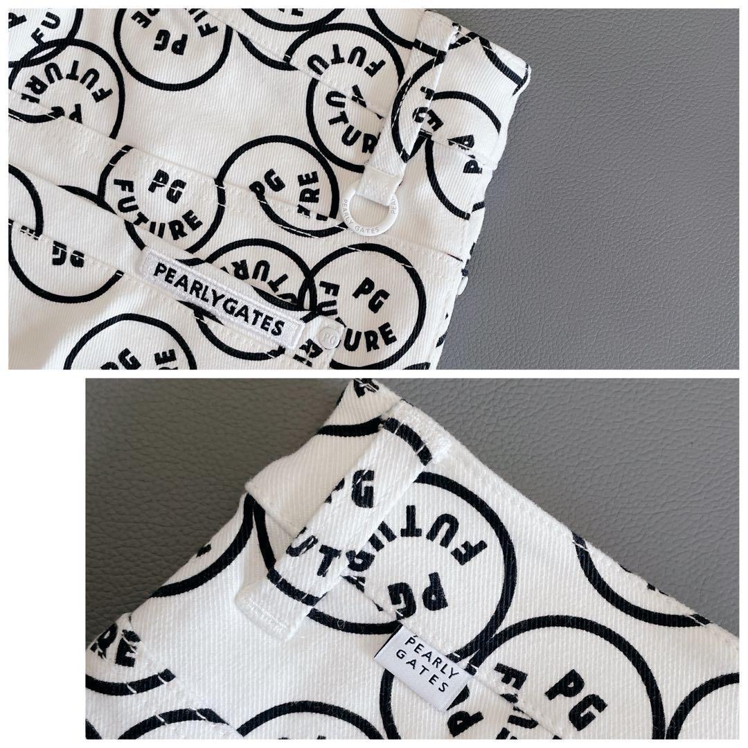 新品タグ付き未使用品 パーリーゲイツ スカート 0/S 総柄 ホワイト