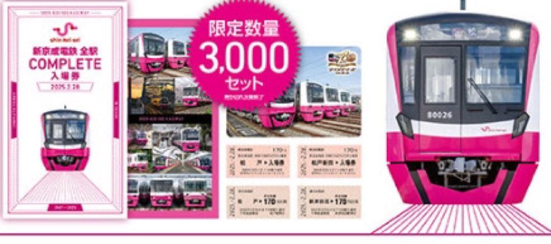 2025新京成電鉄全駅COMPLETE入場券 コンプリート　定規　限定セット
