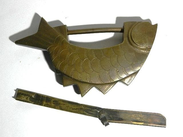 李朝（李氏朝鮮）のアンティーク魚型錠前