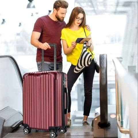 スーツケース キャリーバッグ キャリーケース 超軽量 大型 静音 レッド Ｌ