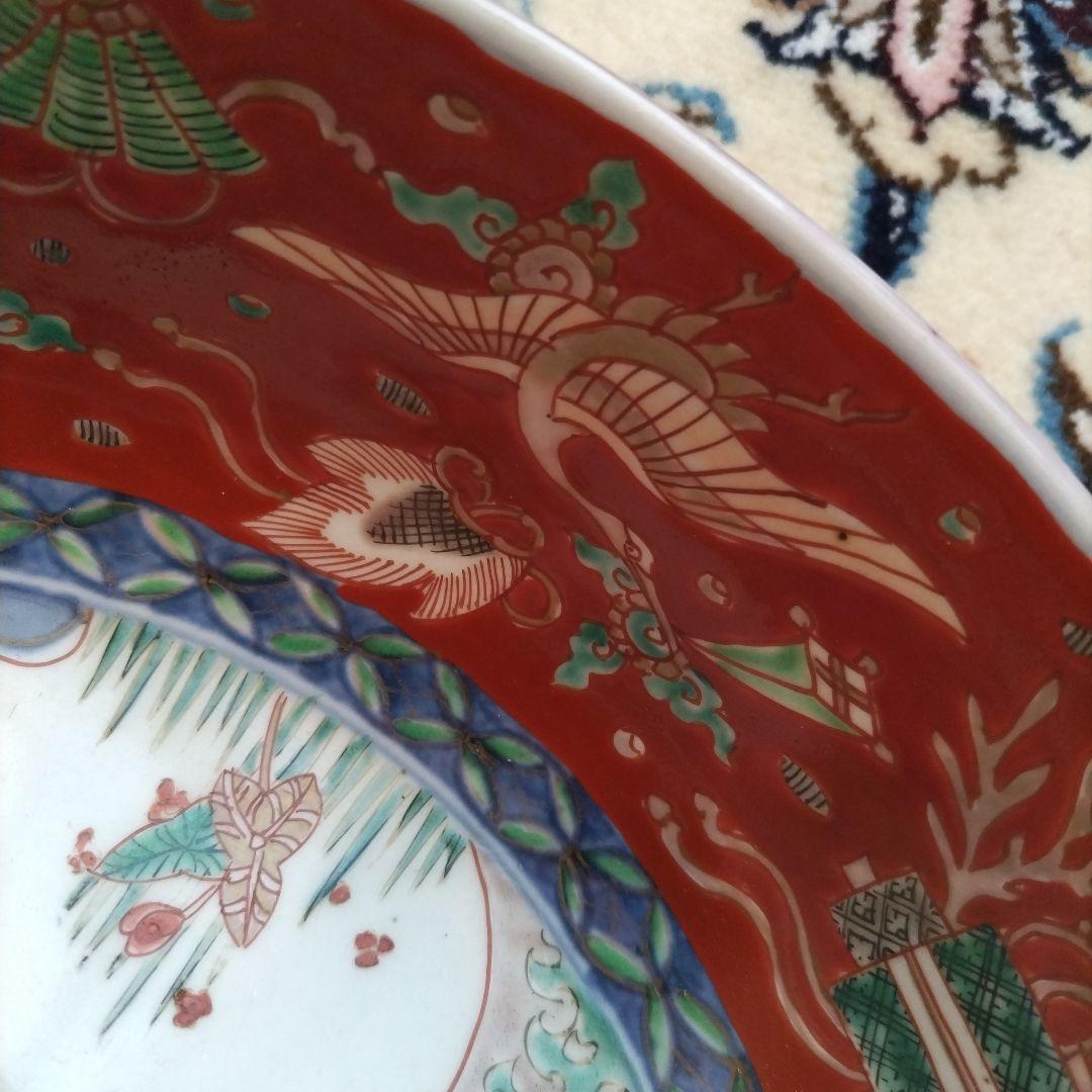 時代 色絵 三組 鉢 骨董 江戸 アンティーク 雪輪 古伊万里 大聖寺伊万里