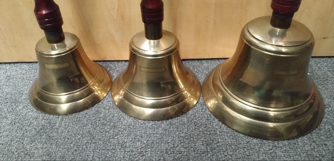 真鍮製ハンドベル 小、中、大　3個セット