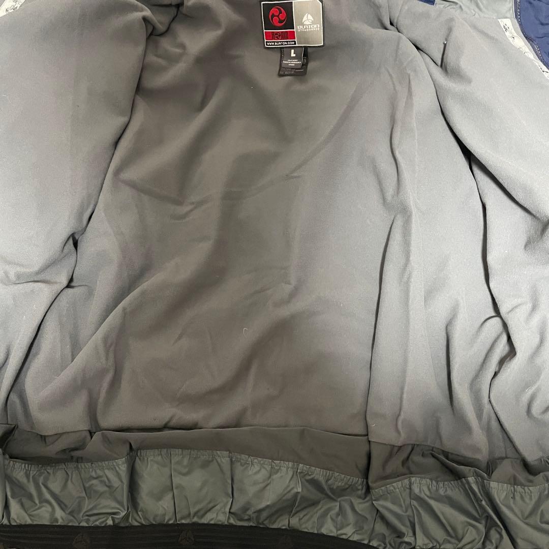 Burtonバートンスキーウェアスノーボードジャケット紺ネイビー青ブルー刺繍ロゴ