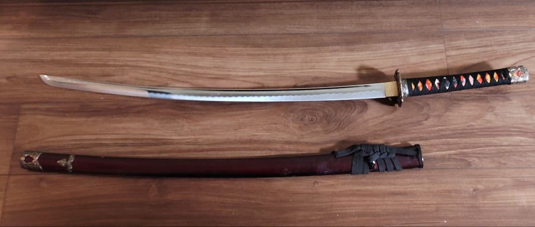 模造刀　装飾的な柄の日本刀　白鞘　　3本セット