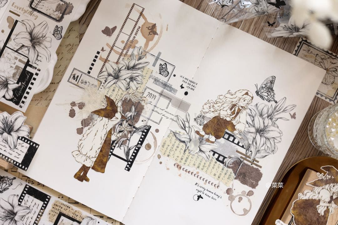 ⭐️SALE⭐️ 小白家文創《双面小魔女》海外マスキングテープ　マステ 【1679】