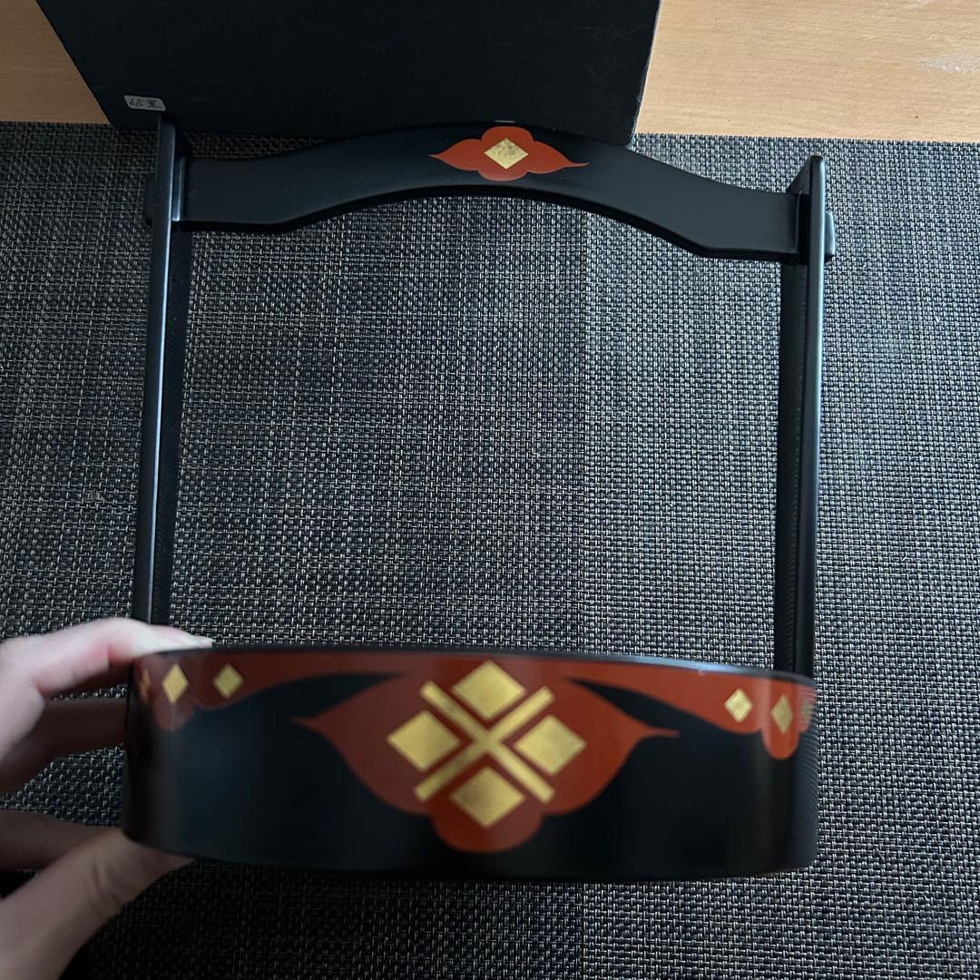 【新品未使用】秀衡塗　手桶型盛器　菓子器　茶器　漆器　青柳