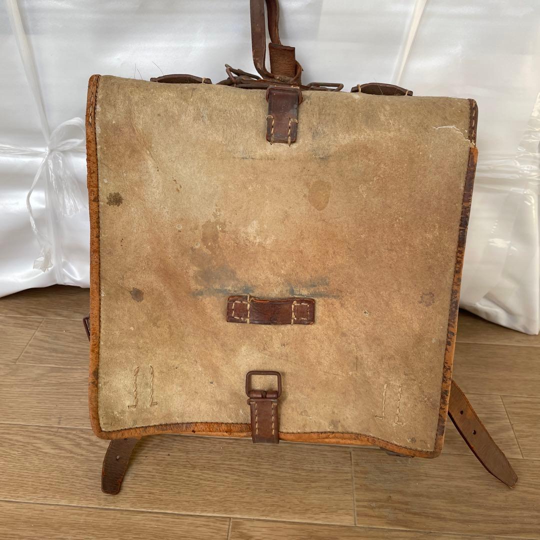 旧日本軍 日本陸軍 毛皮 背嚢 リュック ランドセル型 将校用 当時物 実物