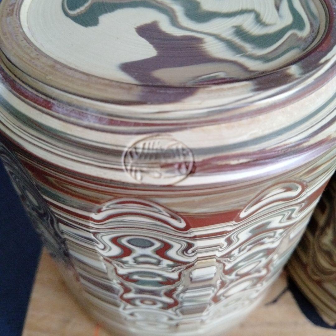 旧家蔵 砥部燒湯呑み 人気作家大西　光（おおにし　ひかる）作 2客共箱付き新品