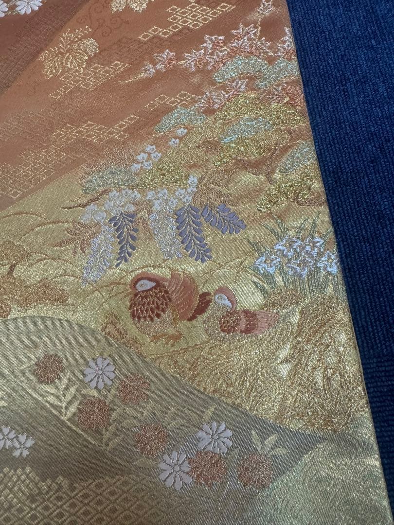 2671袋帯 古代彫金紋 西陣織 金糸　高級上質上品　約440cm 未使用