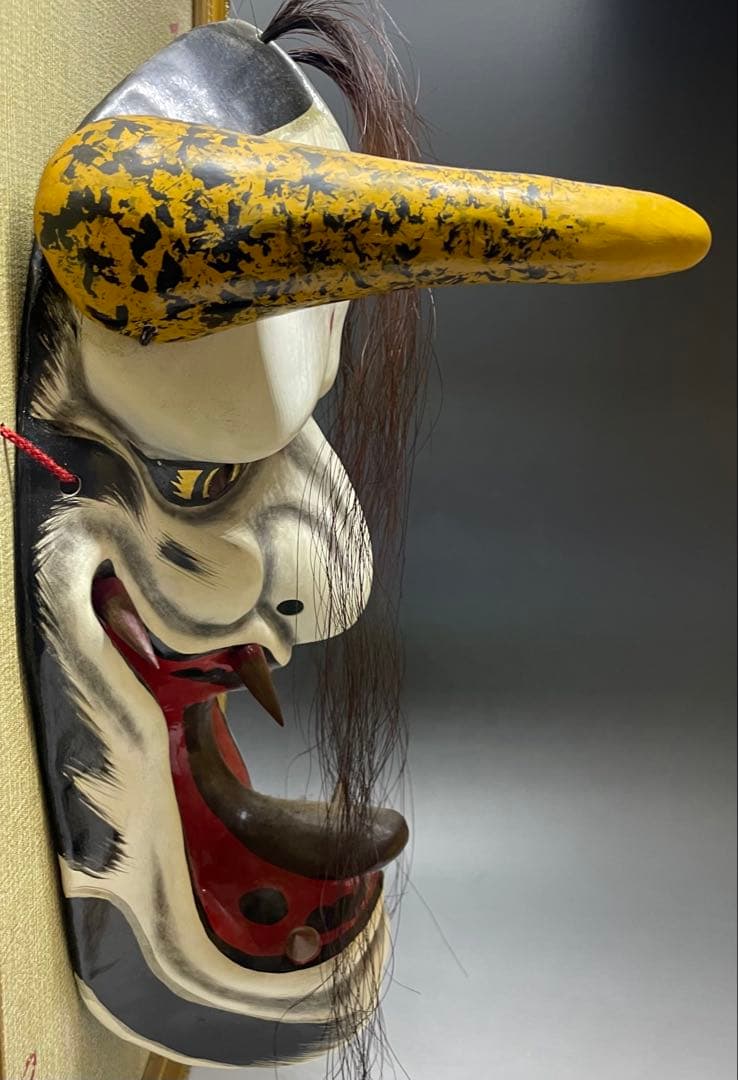 石見神楽面　石見神楽　石州和紙　在銘　作家作品　魔除け　健康長寿　Lw7613