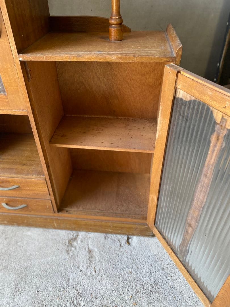 ビンテージ モールガラスのキャビネット ※送料込みに変更します