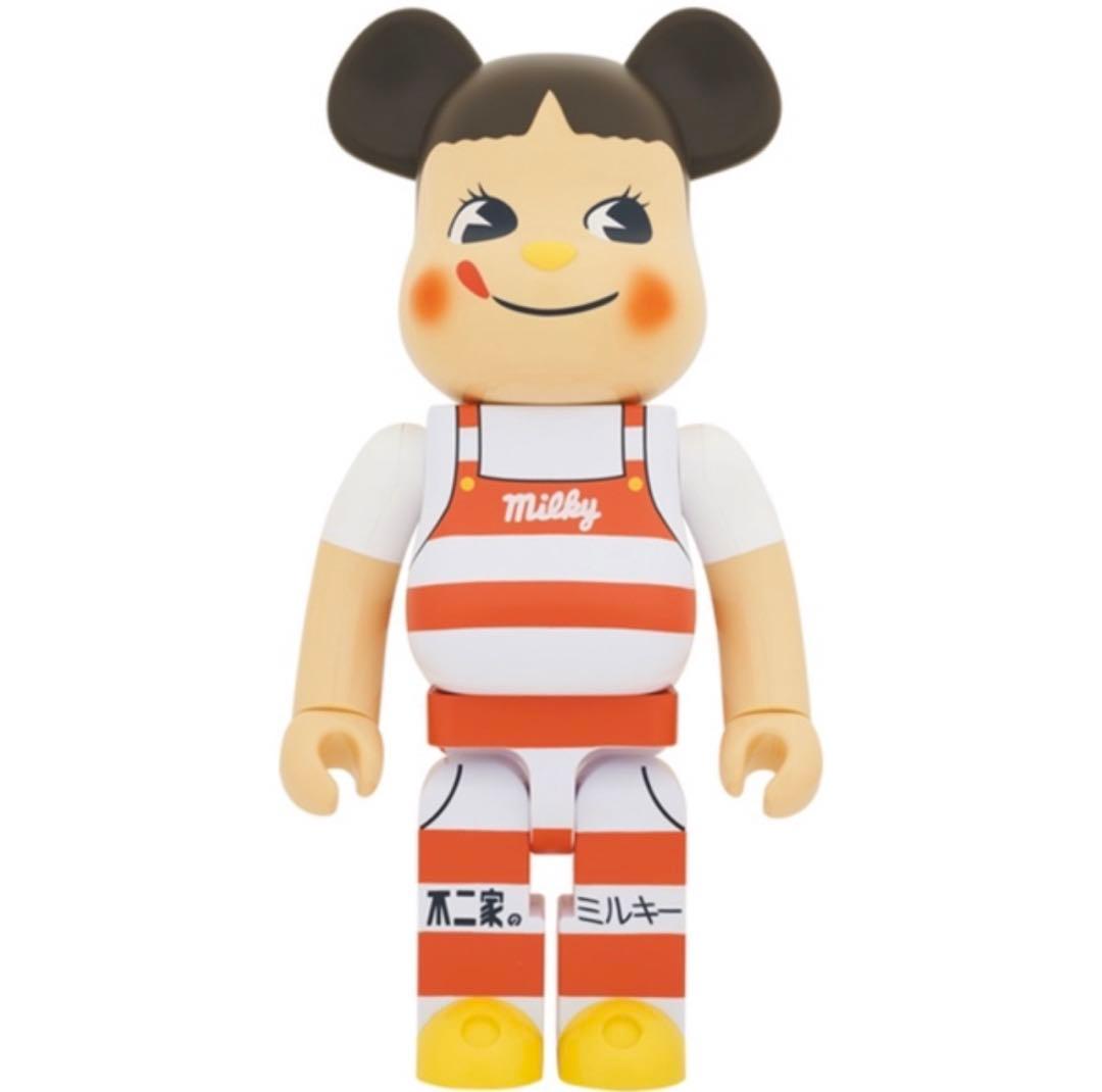 ベアブリック　ペコちゃん ミルキー三角帽子デザイン 1000％