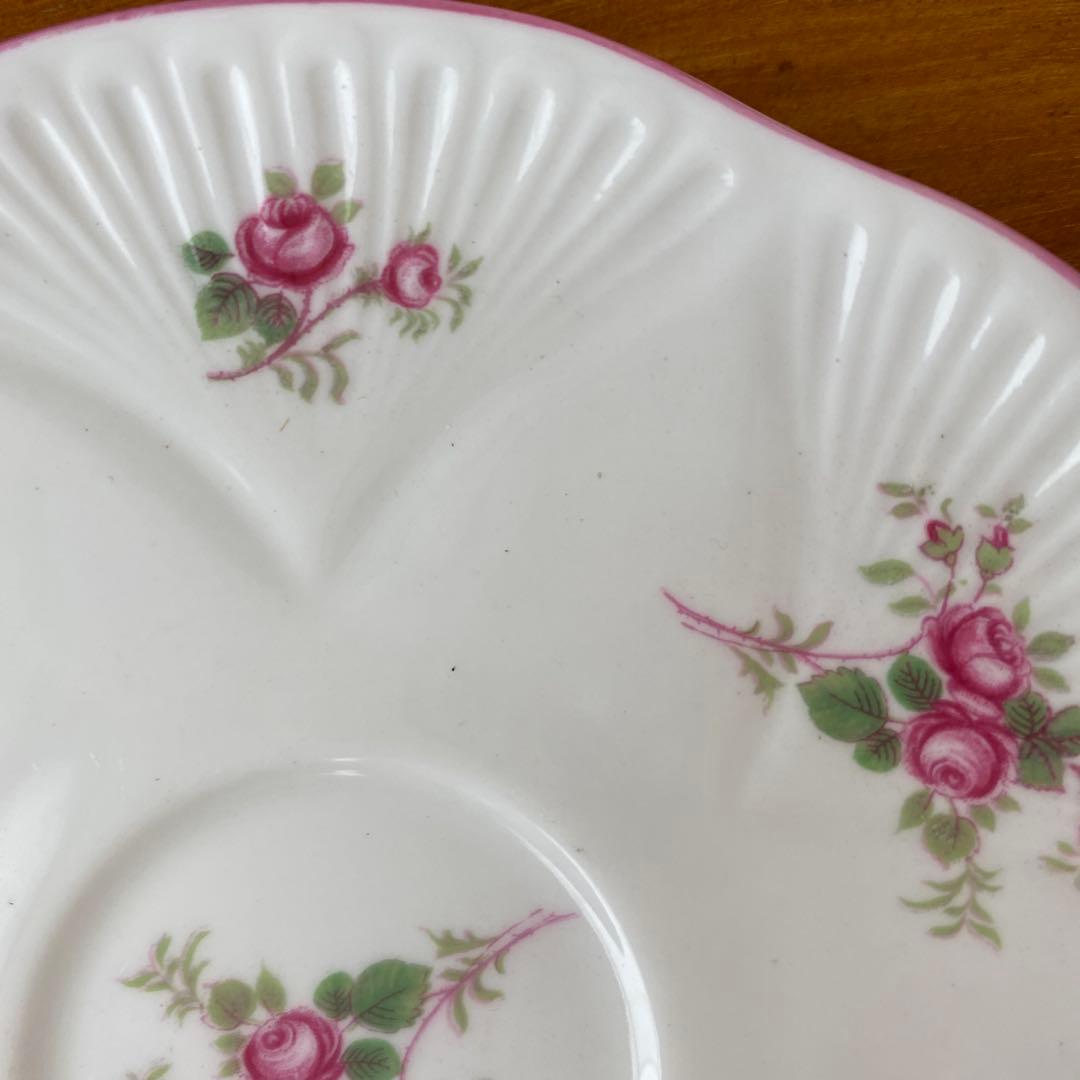 シェリー　ブライダルローズ　ピンクローズの可愛いティーセット　大皿　シュガー