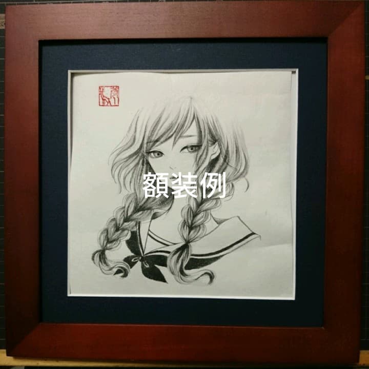 ポストカード  日本画 水墨画 墨絵 新作 セーラー服