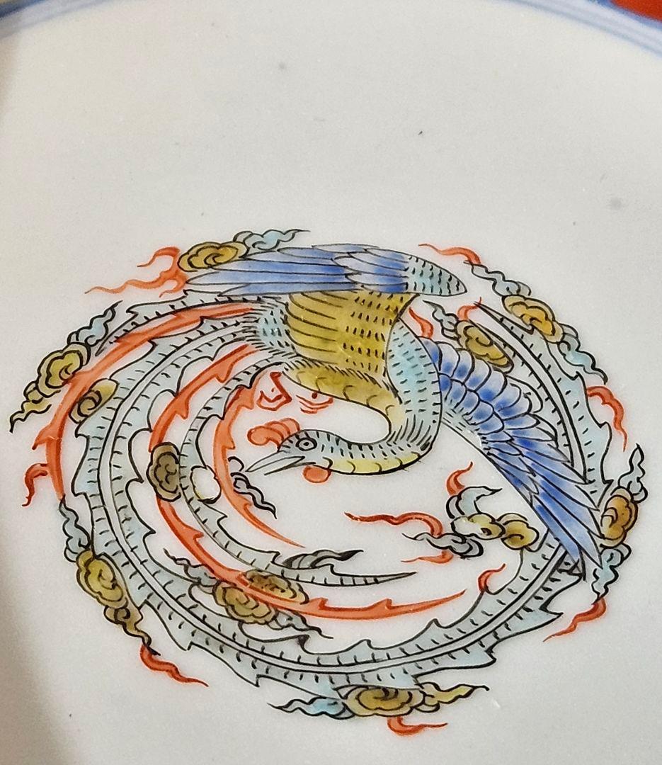 【大名品❗】明治時代　最高峰の平戸焼　肥前伊万里　嘉祥堂文峰作　染錦鳳凰画皿5客