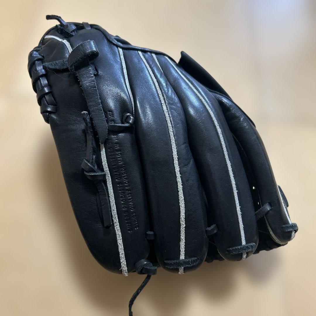 Mizuno 黒 軟式グローブ レザー製　左用