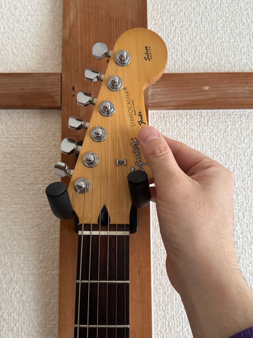 美品　国産フジゲン製　squierストラトキャスター　sst-33 silver