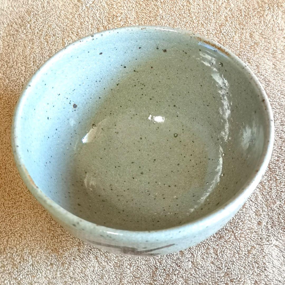 【昭和レトロ　未使用　唐津焼　三つ星　1980】十三代中里太郎右衛門　絵唐津茶碗