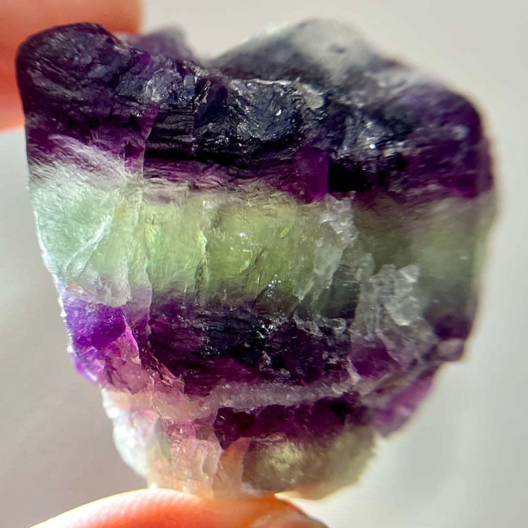 バイカラー シュガー 虹 フローライト 310.35ct 原石 ゾーニング 鉱物