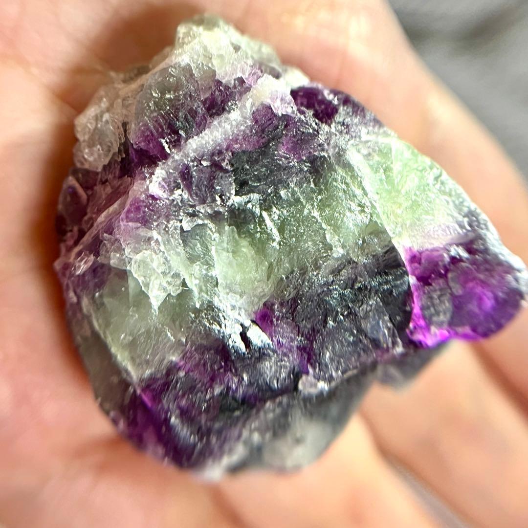 バイカラー シュガー 虹 フローライト 310.35ct 原石 ゾーニング 鉱物