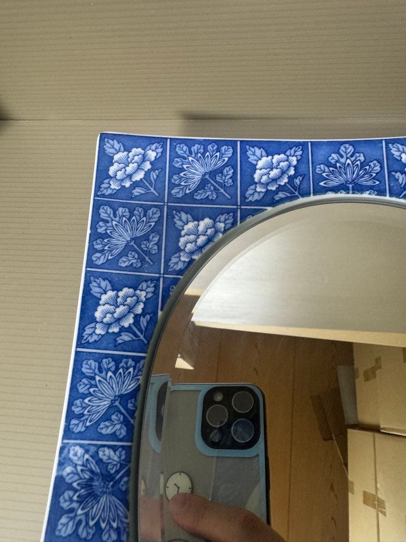 2090 香蘭社　染付花文　鏡