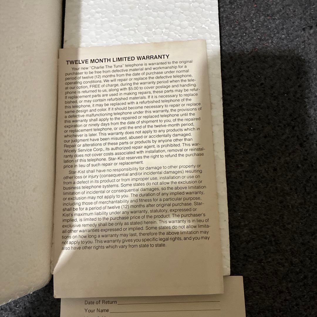 チャーリーザツナ　新品　電話アドバタイジングCharlie the tuna箱付