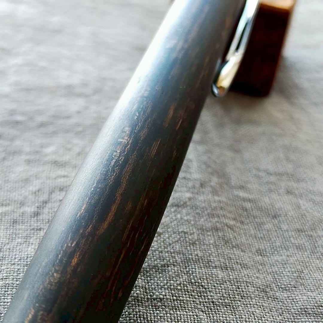 カメルーンエボニー　ハンドメイド　木軸シャープペン　0.5mm　天然木　シルバー