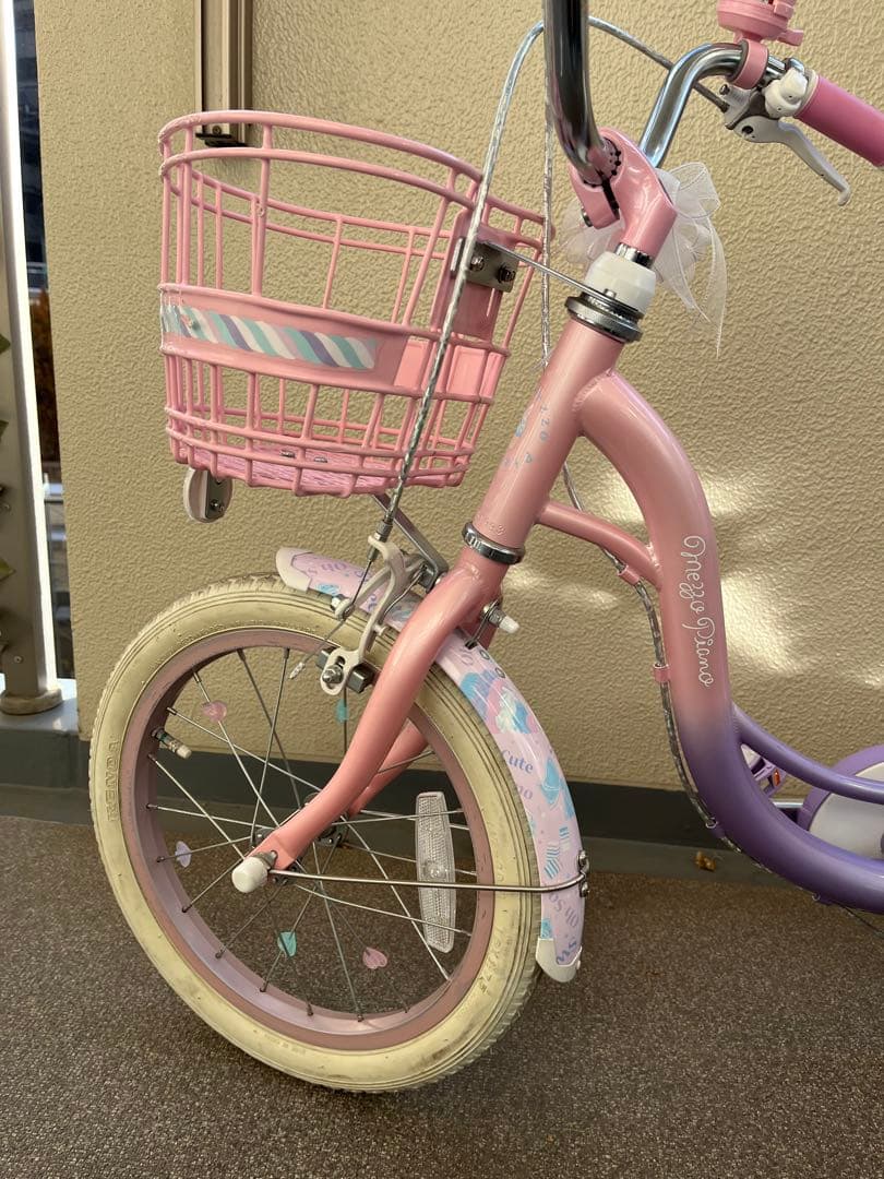 幼児用自転車 パープル・ピンク 16インチ　メゾピアノ　引取り限定