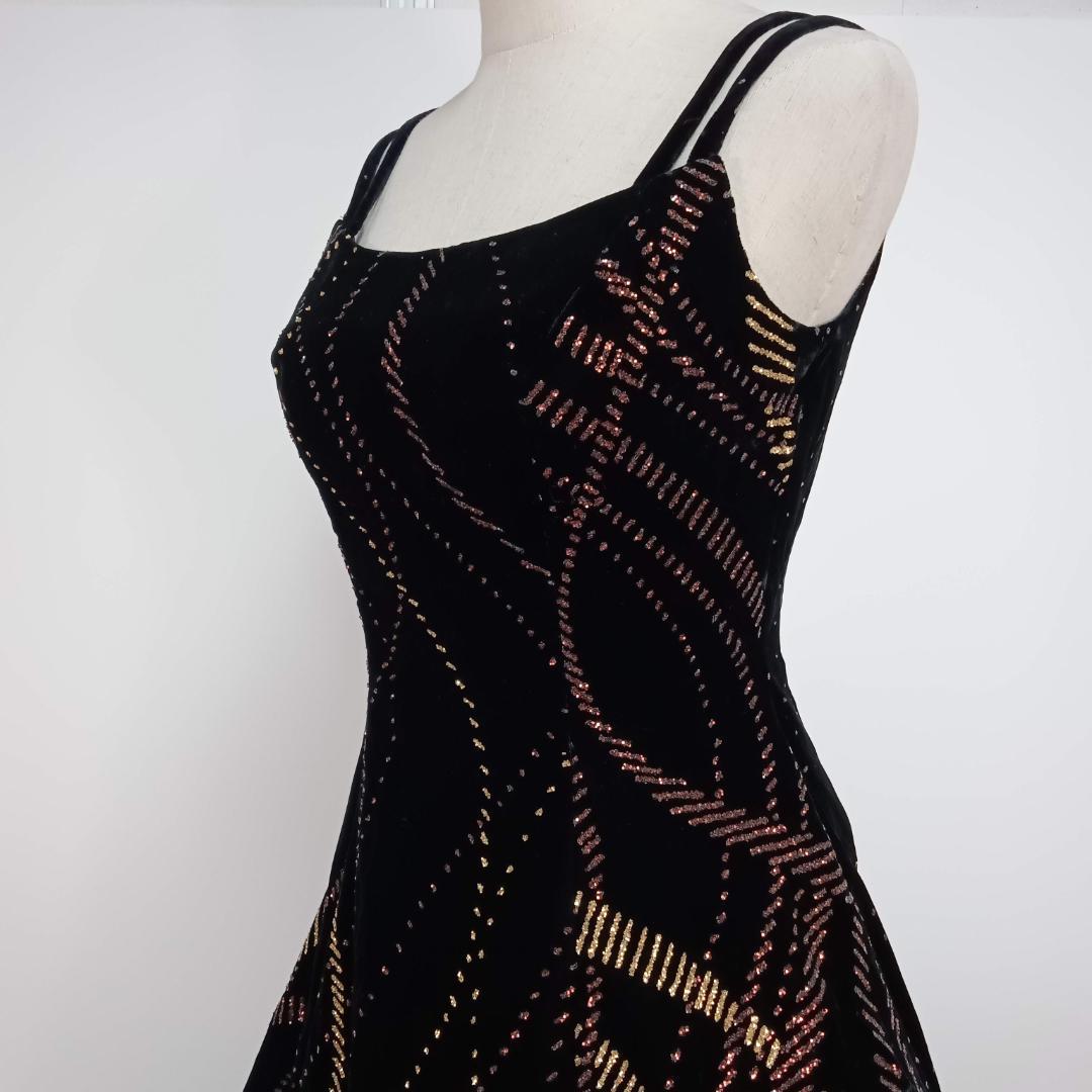 スパンコール Aライン ドレス