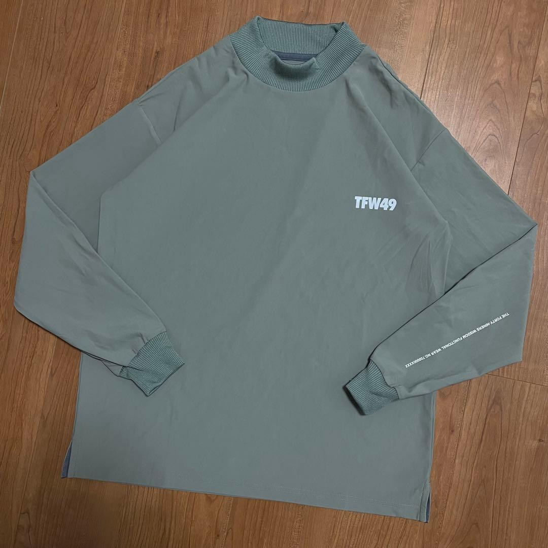 TFW49 モックネック　ロングTシャツ　カーキ　M 新品未使用　ゴルフ