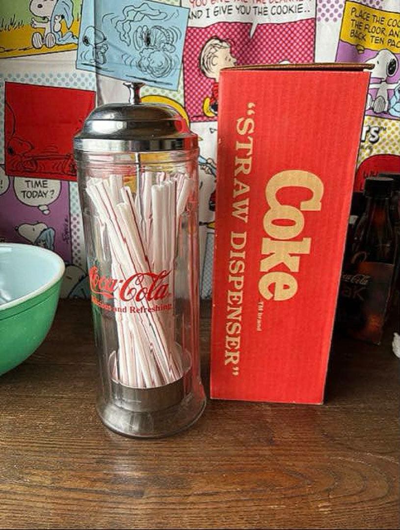 アメリカン雑貨 コカ・コーラ ストローディスペンサー1992年 箱付