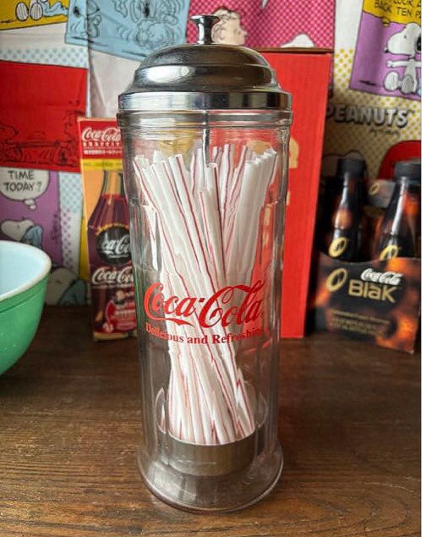 アメリカン雑貨 コカ・コーラ ストローディスペンサー1992年 箱付
