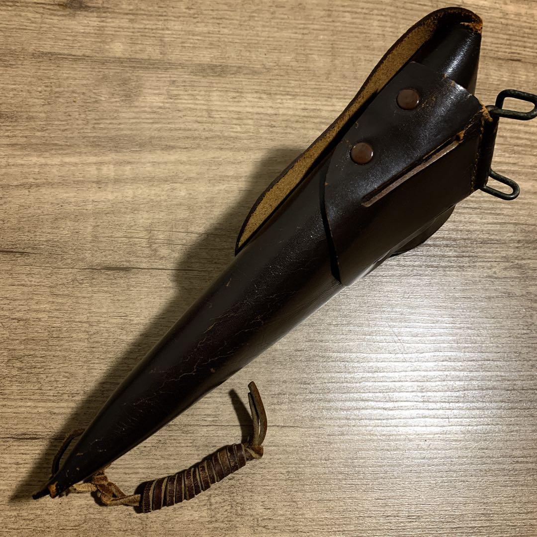 1980年代　国際産業　コクサイ　米軍 US刻印　本革　レザーホルスター　茶