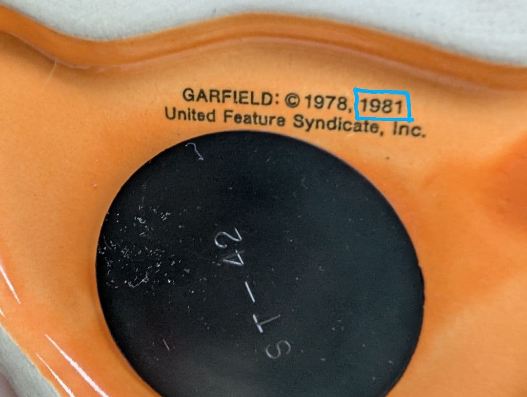 【お願いガーフィー陶器ヴィンテージ 貯金箱 】1998 新古超美品＋♥オマケ付き