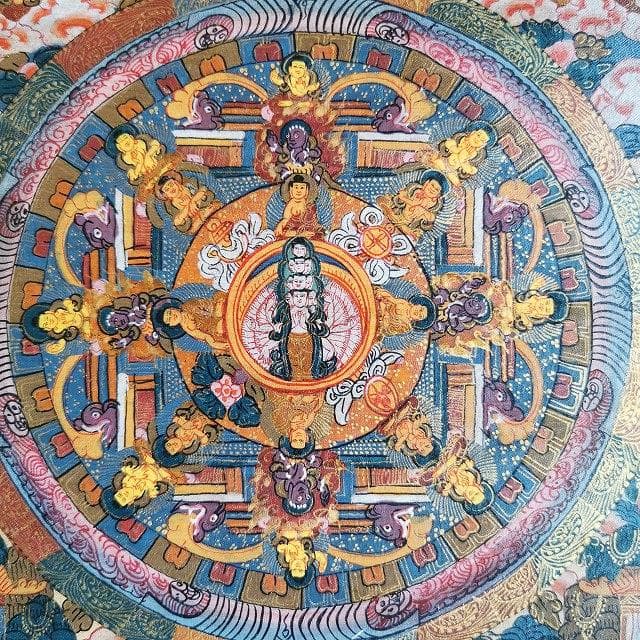 千手観音菩薩曼荼羅　マンダラ　：　タンカ　仏画（額縁なし）