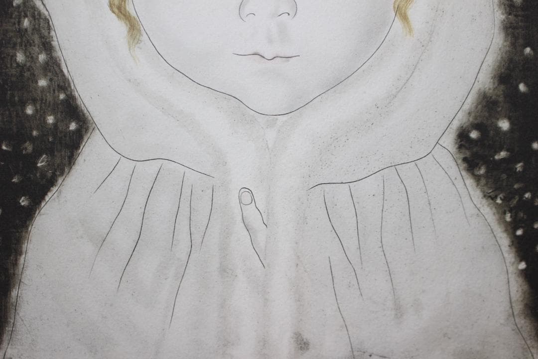 藤田嗣治 エスタンプリトグラフ「雪ん子」 9/75