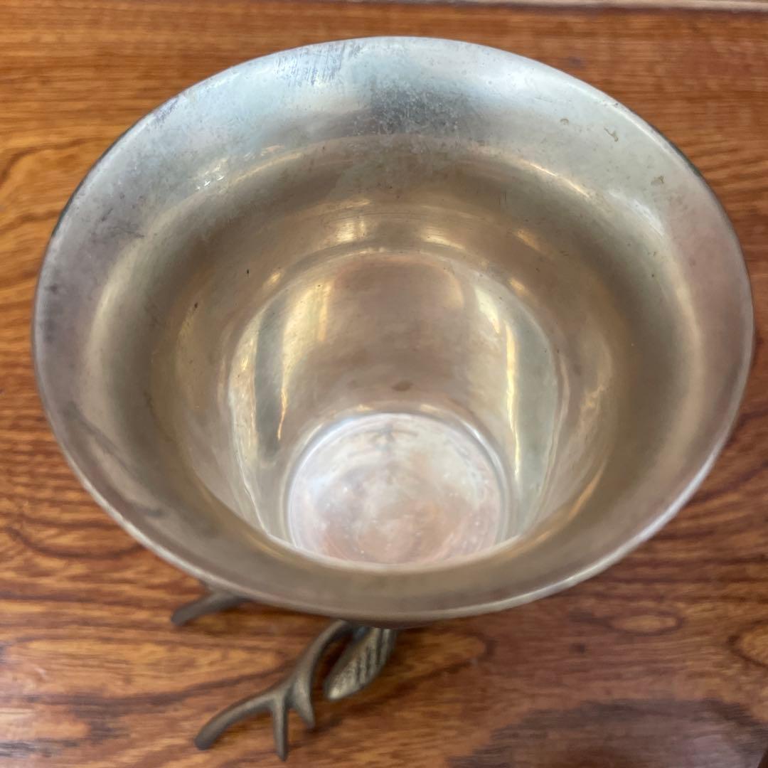 希少 ヴィンテージ ゴブレット 真鍮 ウサギ シカ ウマ グラス カップ